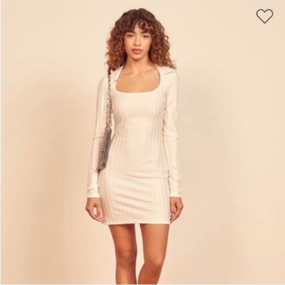 NEW Reformation Vittoria Dress Ivory Medium - Picture 16 of 17